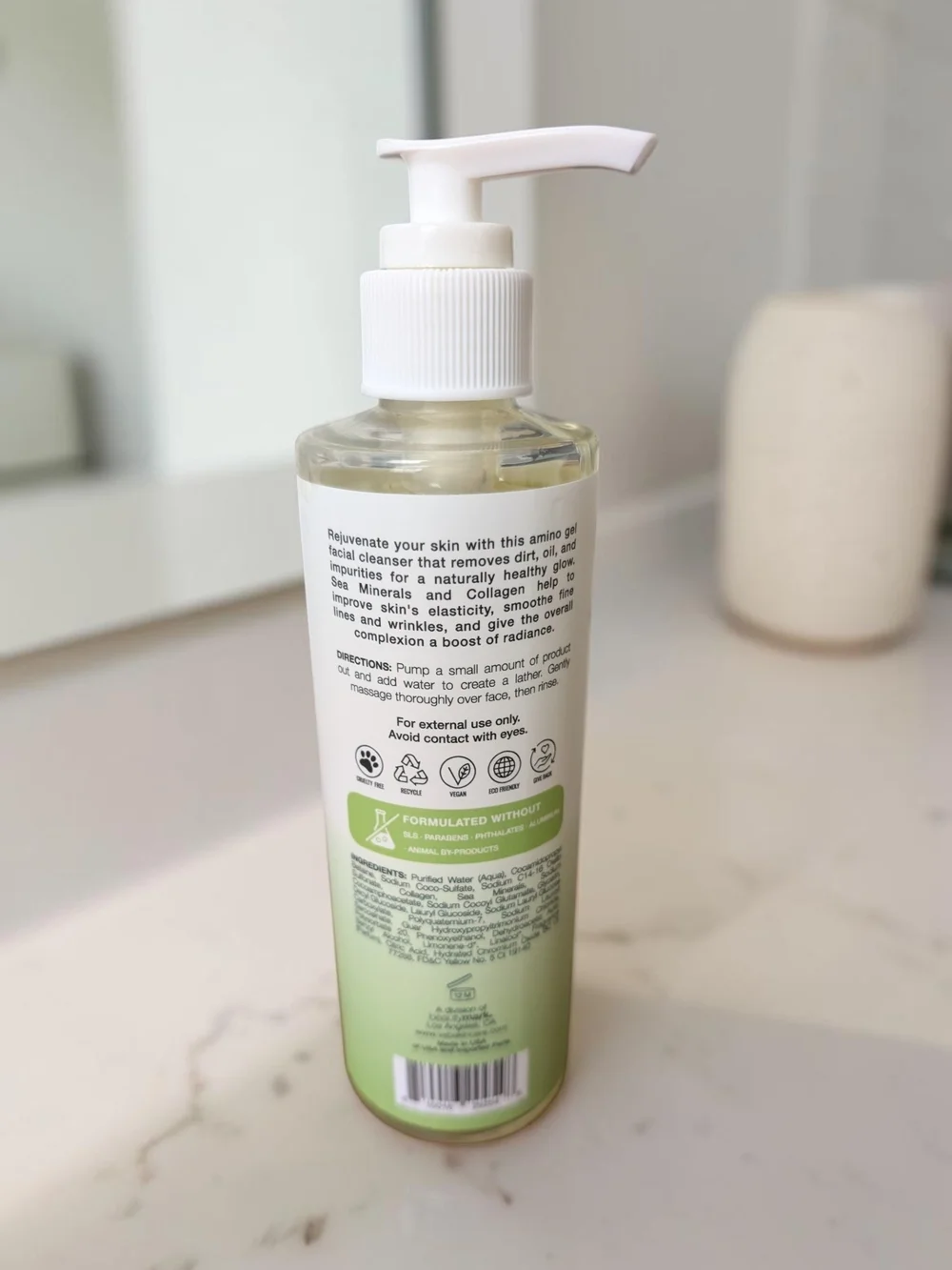 Vitamins and Sea Beauty Sea Minerals & Collagen Amino Gel Facial Cleanser 8oz